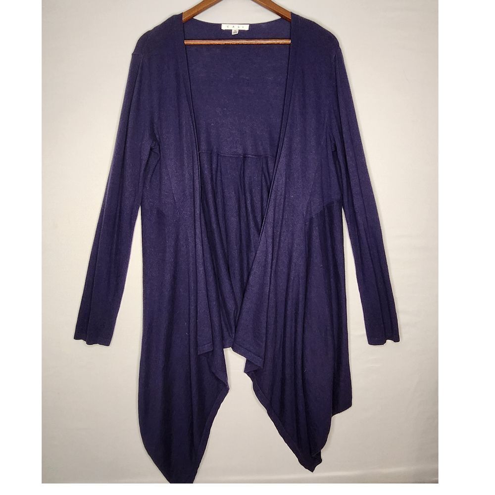 CAbi Cascading Cardigan Cashmere Blend Medium Blue Waterfall LagenLook Style 160